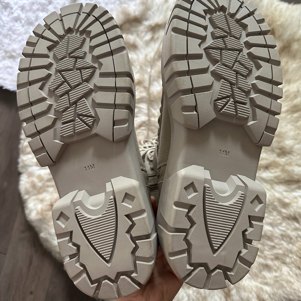 CLUBEXX WAYFARING ADVENTURE KNEE HIGH Gray Lace-Up tall Combat Boots size 11 - Picture 3 of 15